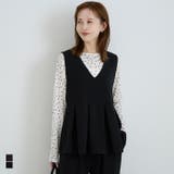 カットジョーゼットタックペプラムベスト | coca | 詳細画像1