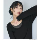 ［Black］ | とろみリブレイヤードワンピース | coca