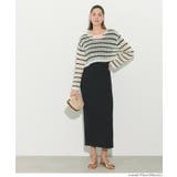 女性らしいシルエットが引き立つ、Iラインとろみリブワンピース | coca | 詳細画像9