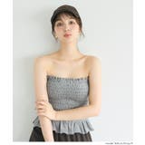 OUT BRA ベロアカップ付きシャーリングキャミ  | coca | 詳細画像14 