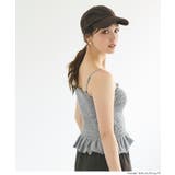 OUT BRA ベロアカップ付きシャーリングキャミ  | coca | 詳細画像15 