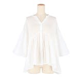 ふんわり透け感 袖ボリュームティアードブラウス ４色展開 | coca | 詳細画像2 