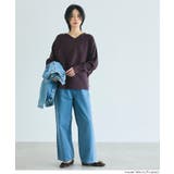 シリーズ累計79万枚突破！しっとり柔らかな素材のドルマンVネックニット | coca | 詳細画像25 