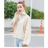 ［Ivory］ | タートルネックゆったりローゲージニット | coca