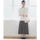 シャリ感サマーニットボーダースカート | coca | 詳細画像16