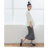 シャリ感サマーニットボーダースカート | coca | 詳細画像18