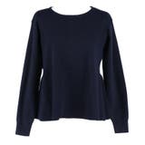 バックスタイルにさりげない華やかさを添える、パール付きフレアニットトップス | coca | 詳細画像4 