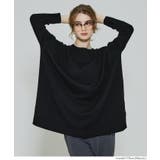 ［Black］ | クルーネックニットチュニック | coca