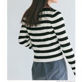 \再入荷/リブニットボーダー袖スリットトップス | coca | 詳細画像12