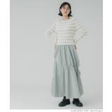 \再入荷/リブニットボーダー袖スリットトップス | coca | 詳細画像4