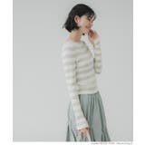 \再入荷/リブニットボーダー袖スリットトップス | coca | 詳細画像8