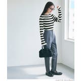 \再入荷/リブニットボーダー袖スリットトップス | coca | 詳細画像10