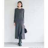 ［Charcoal］ | スリットニットドレス レディース | coca