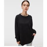 [Black] | ラウンドヘムニットトップス レディース | coca