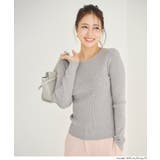 ［Gray］ | 軽量ニット クルーネックラウンドヘム | coca