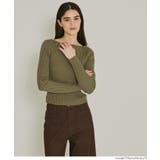 ［Khaki］ | ボートネックリブニットトップス | coca