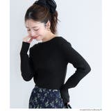 ボートネックリブニットトップス レディース | coca | 詳細画像13