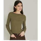 ボートネックリブニットトップス レディース | coca | 詳細画像14