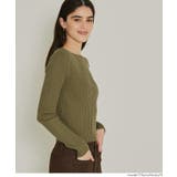 ボートネックリブニットトップス レディース | coca | 詳細画像18