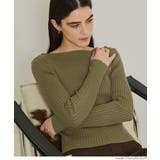 ボートネックリブニットトップス レディース | coca | 詳細画像19