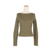 ボートネックリブニットトップス レディース | coca | 詳細画像2