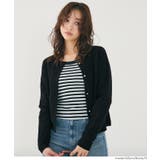 ［Black］ | スプリングニット金ボタンカーディガン | coca
