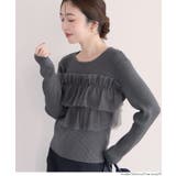 ［Charcoal］ | チュールドッキングリブニット | coca