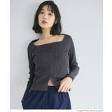 ［Charcoal］ | スクエアニットボタントップス レディース | coca