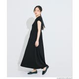 [Black] | すっきり綺麗見えが叶う、ポロリブニットワンピース | coca