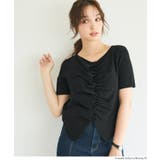 フロントギャザー半袖ニットトップス | coca | 詳細画像13 