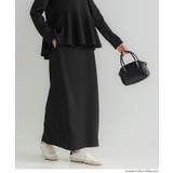 ［Black］ | エンボスIラインスカート | coca