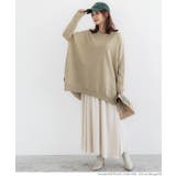 ［Beige］ | クルーネックニットチュニック | coca