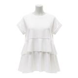異素材切り替え2段フリルTシャツ | coca | 詳細画像2 