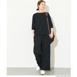 ［Black］ | ＼26aw新色登場／エンボス加工ワイドパンツ【速乾・イージーケア】 | coca