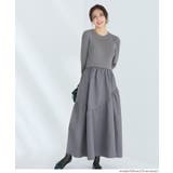 ［Charcoal］ | エンボスニットドッキングワンピース | coca