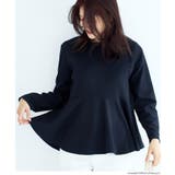 エンボス長袖裾フレアトップス | coca | 詳細画像12 