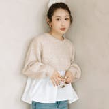 ＼26aw新色登場／レイヤード風ドッキングギャザーニット | coca | 詳細画像1 