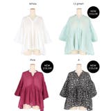 ふんわり透け感 袖ボリュームティアードブラウス ４色展開 | coca | 詳細画像15 