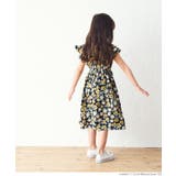 キッズ 親子お揃い袖フリルフラワーワンピース | coca | 詳細画像9 