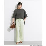 ［Lt.green］ | リラックス感あふれる、シボシャーリングイージーパンツ | coca