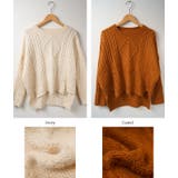 後ろ下がりのケーブル編みニットセーター( レディースファッション 厚手 | coca | 詳細画像4