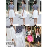 リネン素材の膝上丈プリーツスカート 膝丈 フレア | coca | 詳細画像2