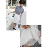 リネン素材の膝上丈プリーツスカート 膝丈 フレア | coca | 詳細画像7