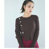 上品なゴールドボタンがアクセントのニットトップス | coca | 詳細画像7