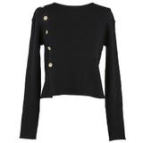 上品なゴールドボタンがアクセントのニットトップス | coca | 詳細画像3