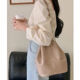 ベージュ | 春新作 エコレザー巾着バッグ バッグ | LOVERS