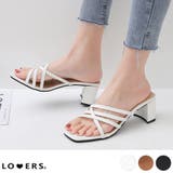 冬新作 スクエアトゥヒールサンダル シンプル | LOVERS | 詳細画像1