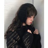 アイボリー | 春新作 ボンボン付き ニット耳あて | LOVERS