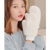 ホワイト | 春新作 ミトン編み 紐付き | LOVERS