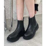 ブラック | 冬新作 厚底サイドゴアブーツ 靴 | LOVERS